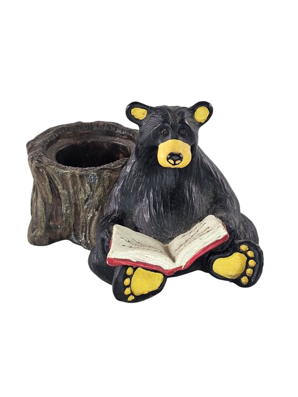 BearFoots Big Sky Carvers Jeff Fleming Kritter Hollows Bear Reading Book Stump